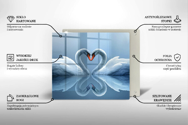 Protector encimera Dos corazones de cisne