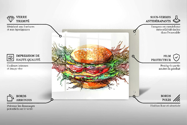 Protector encimera Dibujo de hamburguesa