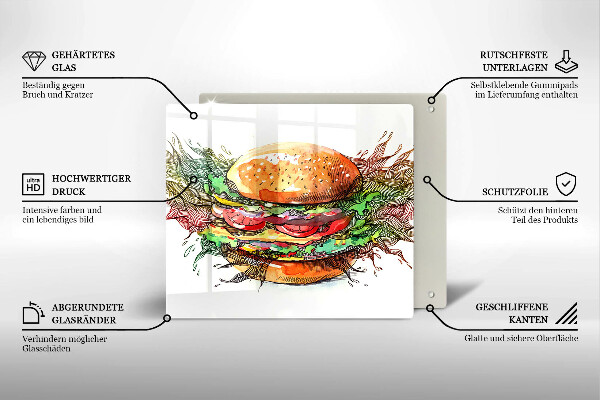 Protector encimera Dibujo de hamburguesa