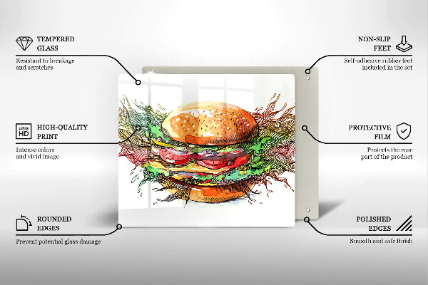 Protector encimera Dibujo de hamburguesa