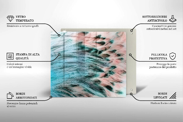 Protector encimera Plumas de pájaro boho