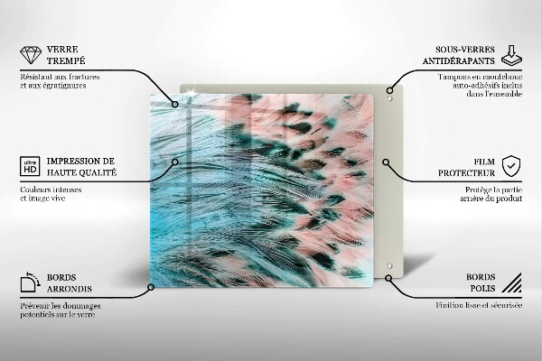 Protector encimera Plumas de pájaro boho