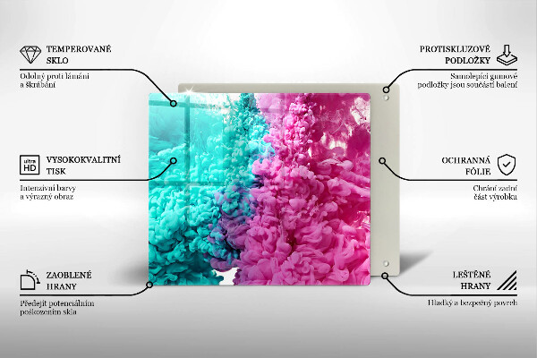 Protector encimera Humo rosa turquesa