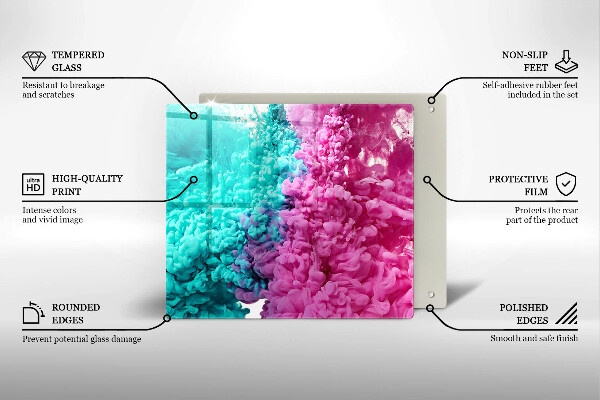 Protector encimera Humo rosa turquesa