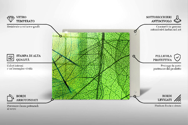 Protector encimera Venas de las hojas naturales