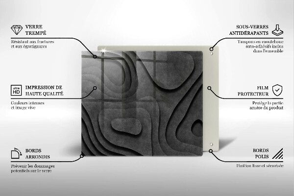 Protector encimera Formas de piedra 3d