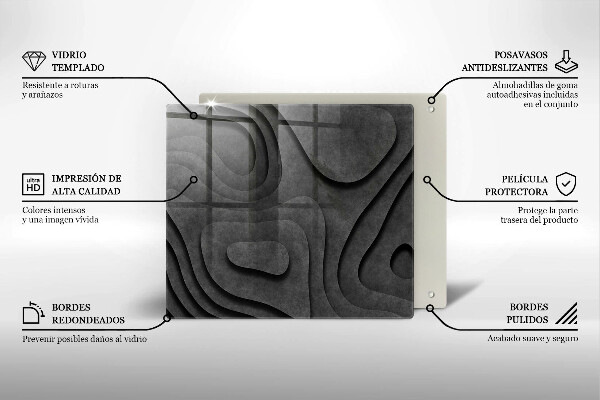 Protector encimera Formas de piedra 3d