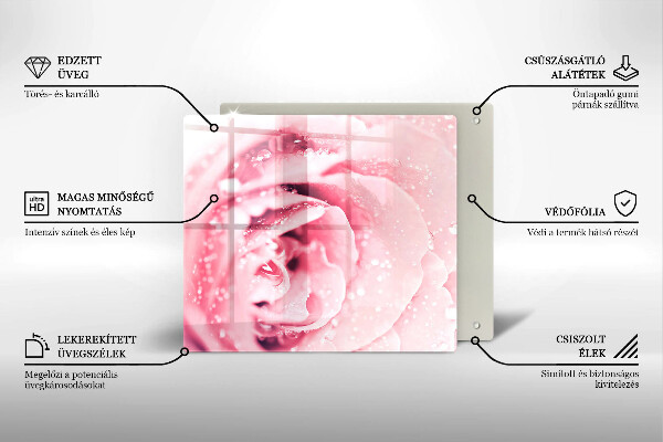 Protector encimera Gotas de rocío y flor de rosa