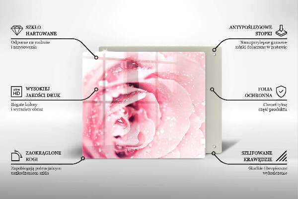 Protector encimera Gotas de rocío y flor de rosa