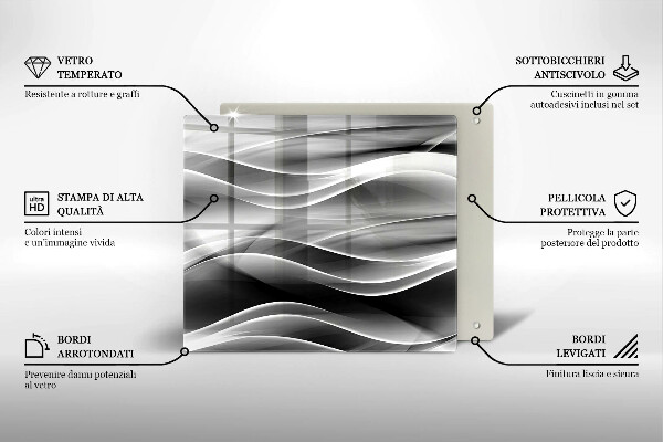 Protector encimera Líneas suaves de abstracción