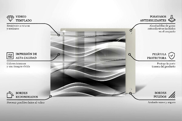 Protector encimera Líneas suaves de abstracción