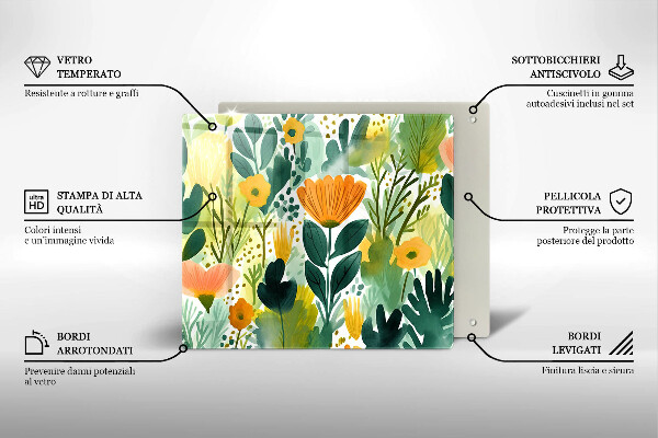 Protector encimera Flores pintadas