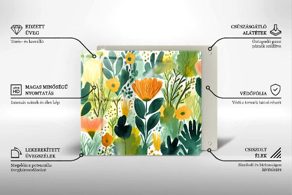 Protector encimera Flores pintadas