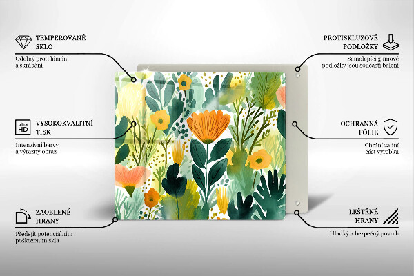 Protector encimera Flores pintadas