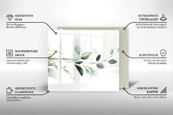 Protector encimera Hojas de acuarela