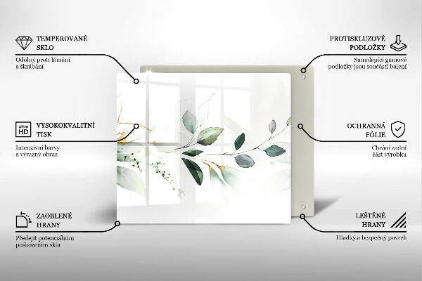 Protector encimera Hojas de acuarela