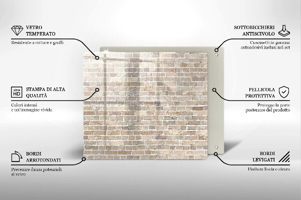 Protector encimera Pared de ladrillo brillante