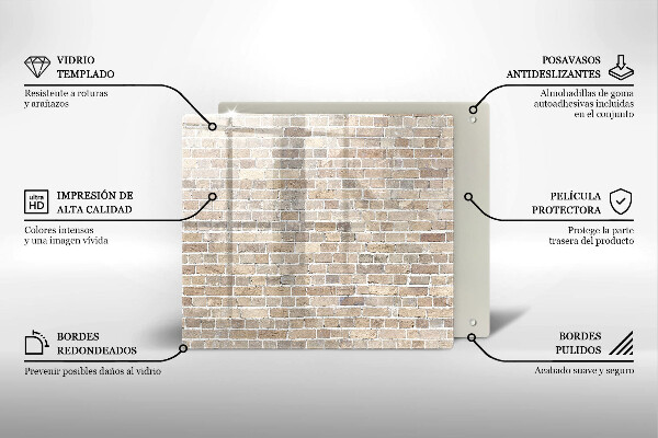 Protector encimera Pared de ladrillo brillante
