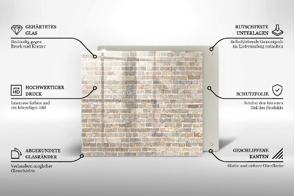 Protector encimera Pared de ladrillo brillante