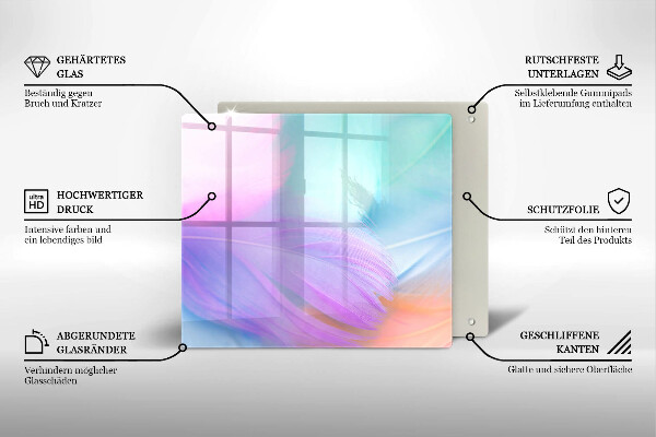 Protector encimera Plumas pasteles