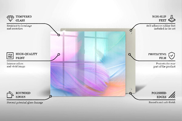 Protector encimera Plumas pasteles