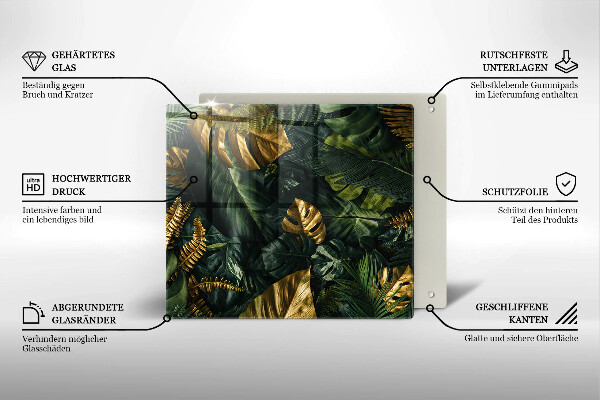 Protector encimera Hojas de monstera dorada