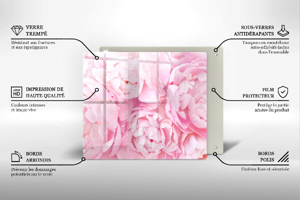 Protector encimera Peonías delicadas