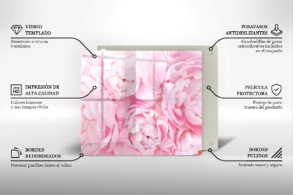 Protector encimera Peonías delicadas