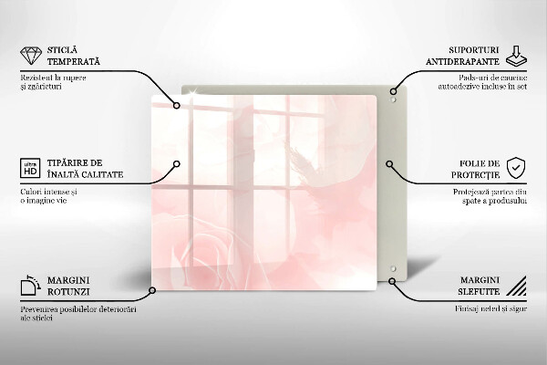 Protector encimera Fondo de rosas pastel