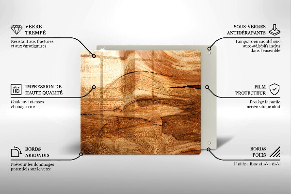 Protector encimera Textura de tablero de madera