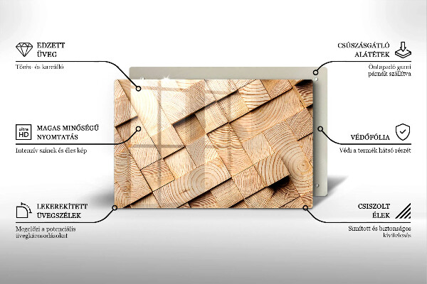 Cubre vitrocerámica Cuadrados de madera