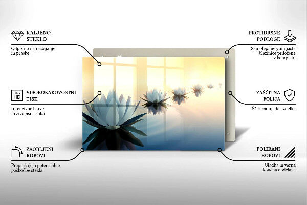 Cubre vitrocerámica Flores de lirio en el agua