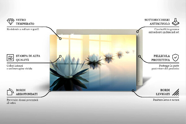 Cubre vitrocerámica Flores de lirio en el agua