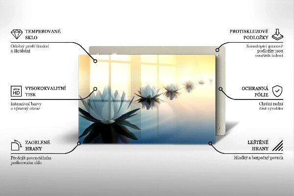 Cubre vitrocerámica Flores de lirio en el agua