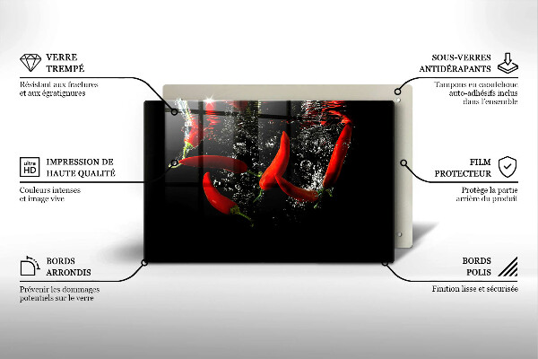 Cubre vitrocerámica Chiles en agua