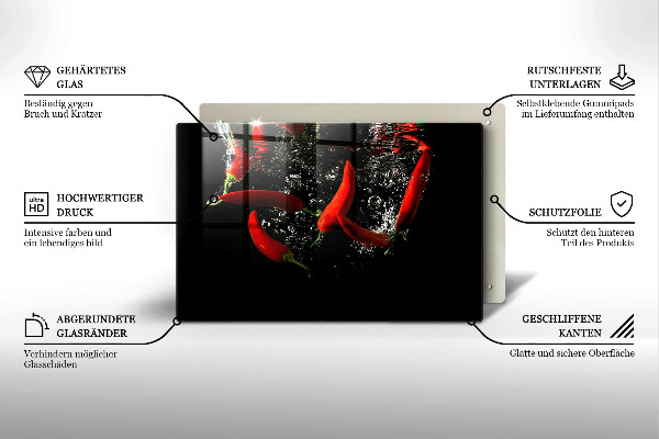Cubre vitrocerámica Chiles en agua