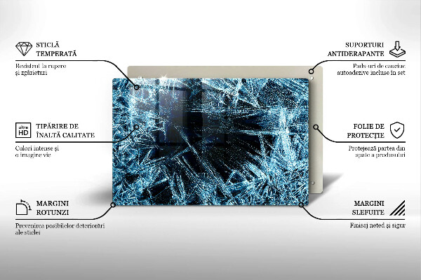 Cubre vitrocerámica Estructura del hielo afilado