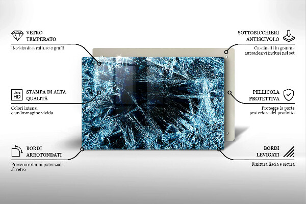 Cubre vitrocerámica Estructura del hielo afilado