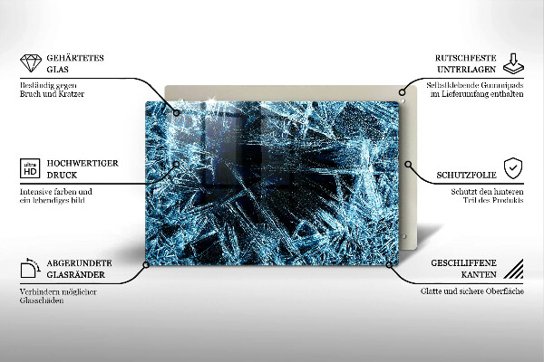 Cubre vitrocerámica Estructura del hielo afilado