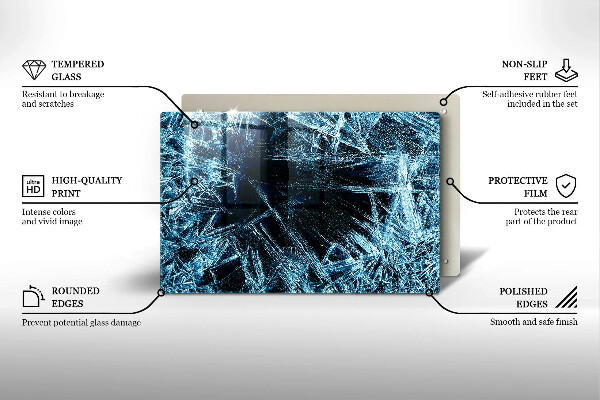 Cubre vitrocerámica Estructura del hielo afilado