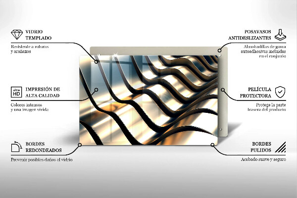 Cubre vitrocerámica Formas metálicas 3d