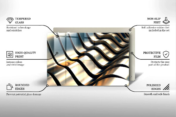 Cubre vitrocerámica Formas metálicas 3d