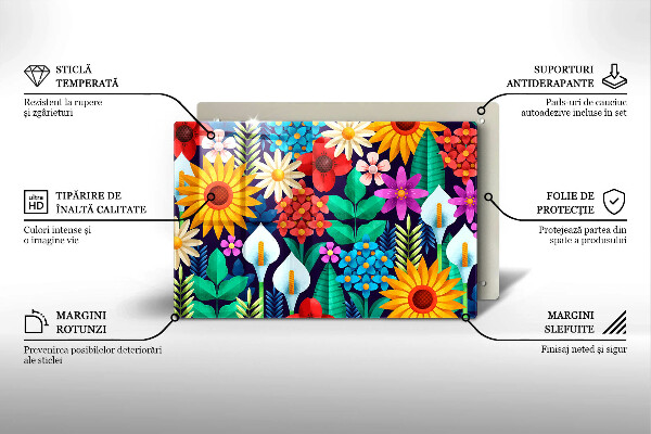 Cubre vitrocerámica Ilustración de pradera de flores