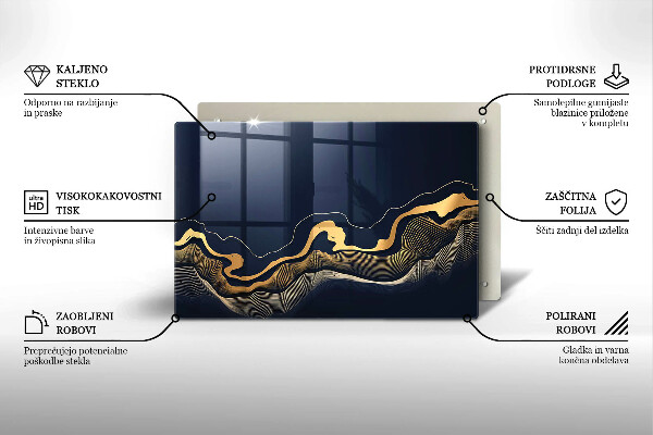 Cubre vitrocerámica Líneas doradas abstractas