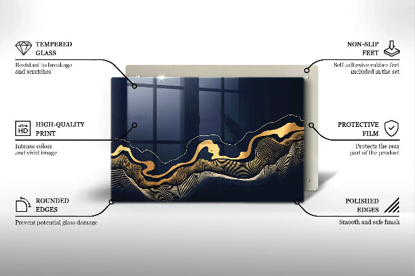 Cubre vitrocerámica Líneas doradas abstractas