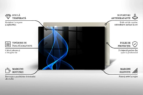 Cubre vitrocerámica Líneas azules de humo