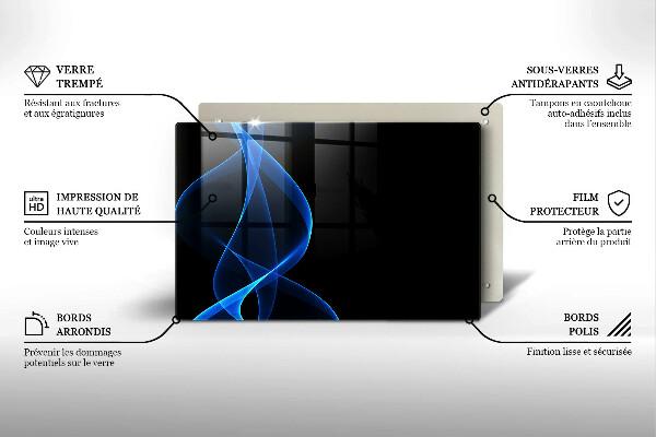 Cubre vitrocerámica Líneas azules de humo