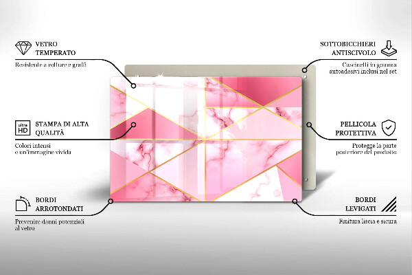 Cubre vitrocerámica Mármol geométrico