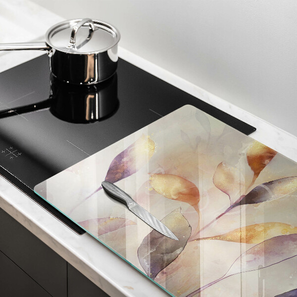 Protector placa inducción Hojas boho pintadas