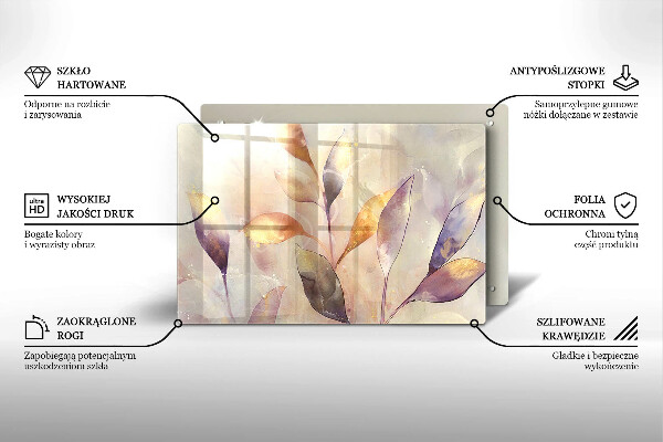 Protector placa inducción Hojas boho pintadas